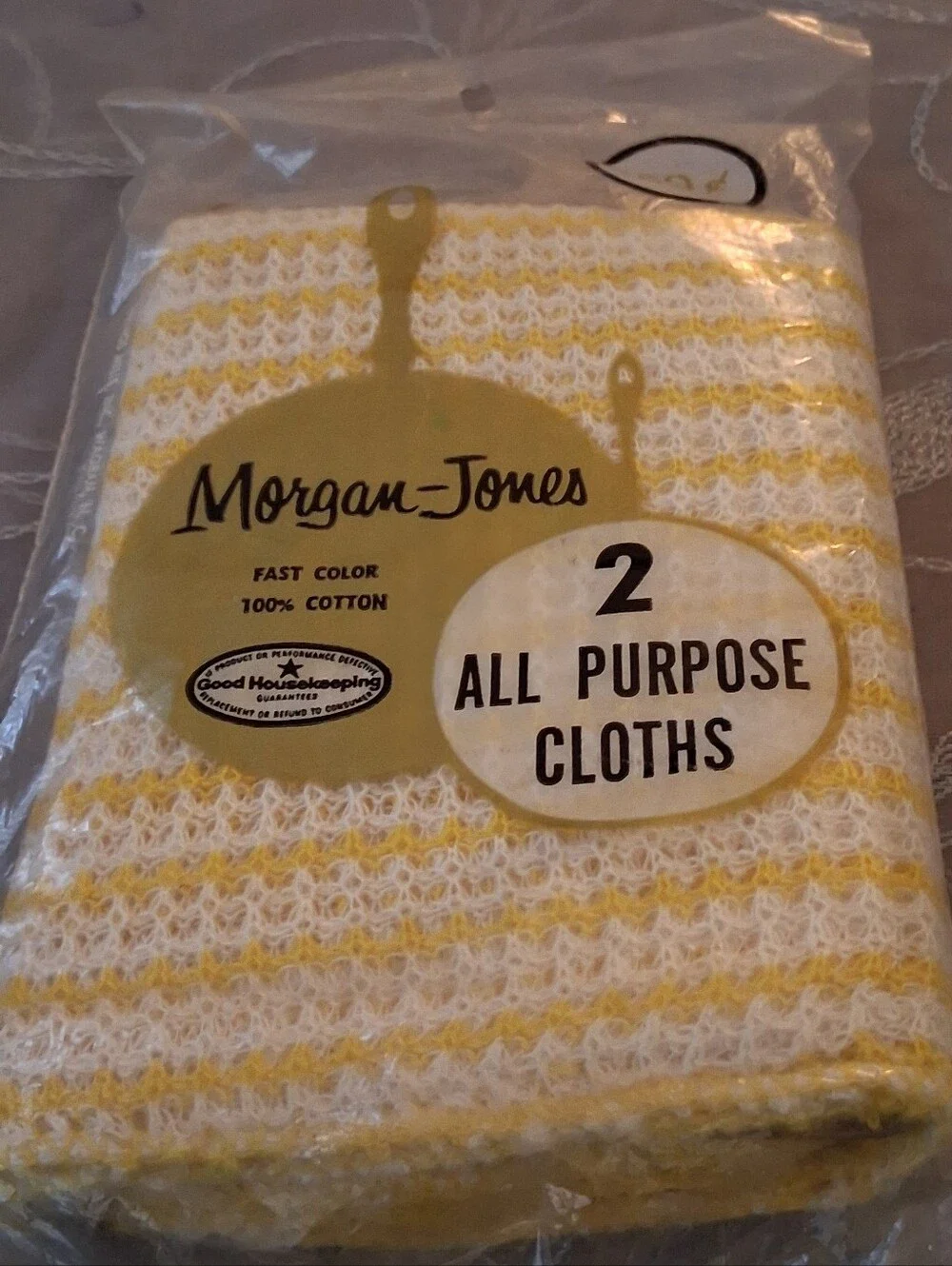 Vintage 1950s Morgan-Jones Pkg Of 2 100% Cotton Unopened Cloths (NOS)